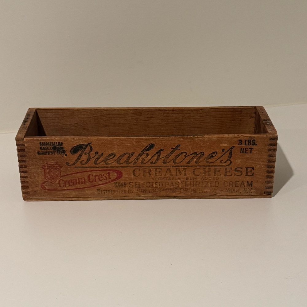 Vintage, wooden, Breakstone’s, cream cheese box